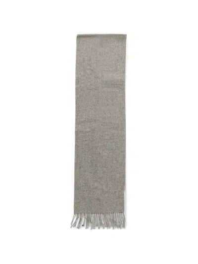 Barbour Fringed-edge Scarf In Gray