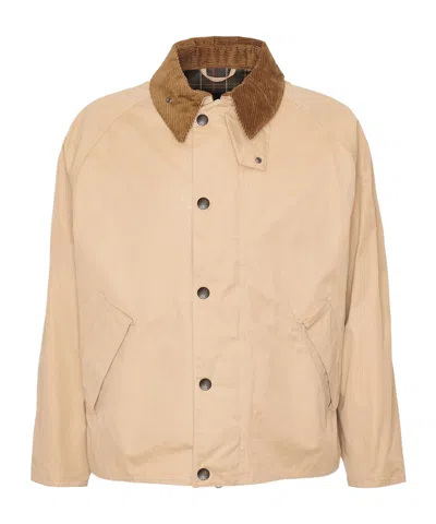 Barbour Gabardine Press-stud Jacket In Nude