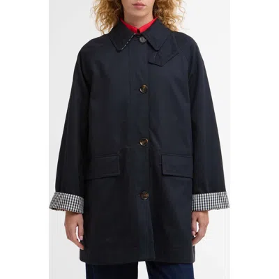 Barbour Gabby Car Coat In Blue
