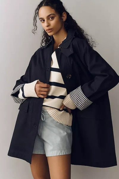 Barbour Gabby Car Coat Jacket In Blue