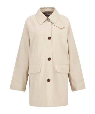 Barbour Buttoned Trench Coat In Neutral