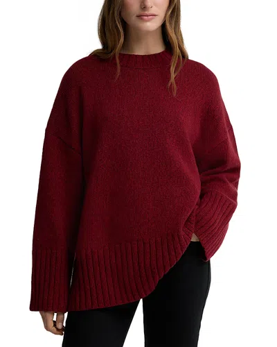 Barbour Gaia Cotton Wool Blend Crewneck Sweater In Burgundy