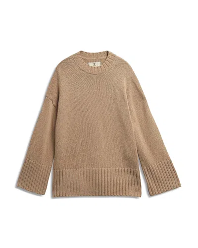 Barbour Gaia Cotton Wool Blend Crewneck Sweater In Brown