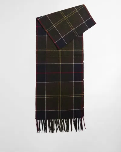 Barbour Galingale Classic Tartan Acrylic Scarf In Green
