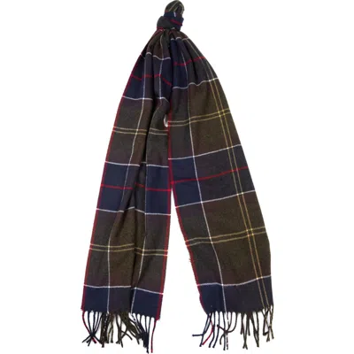 Barbour Galingale Plaid Fringed Scarf In Brown