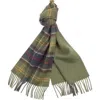 Barbour Galston Tartan Plaid Wool Scarf In Green