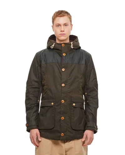 Barbour Hooded Button-down Jacket In Green