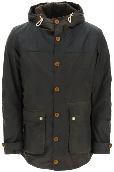 Barbour Game Wax Parka In Olive