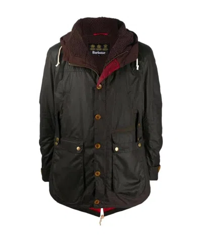 Barbour Game Waxed Cotton Parka In Black