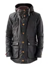 Barbour Hooded Button-down Jacket In Green