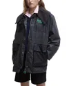Barbour Ganni Waxed Duffle Coat In Charcoal/winter/modern