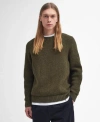 Barbour Gansey Oversized Crew Neck Jumper Sage Mix In Green