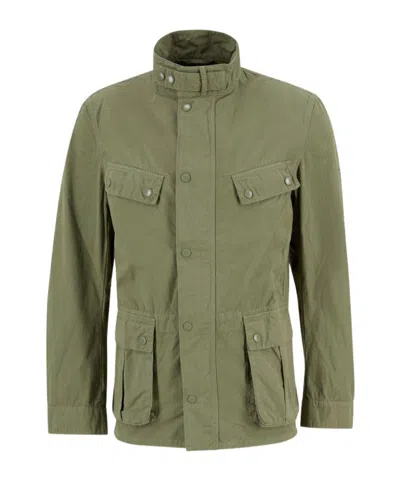 Barbour Garment Dyed Duke Casual Jacket In Green