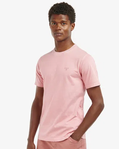 Barbour Garment Dyed Mens Tailored T-shirt In Pink