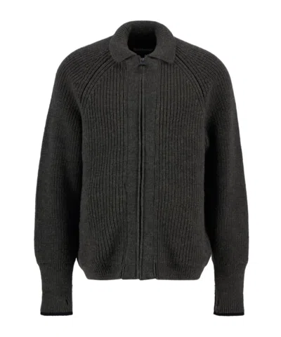Barbour Garthman Knitted Zip-up Jumper In Gray