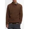 Barbour Gearstone Zip Shoulder Wool Sweater In Brown