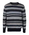 Barbour Patterned Intarsia-knit Jumper In Black