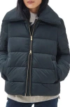Barbour Germaine Quilted Puffer Jacket In Black/ancient Poplar Tartan