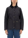 Barbour Annandale Quilted Press-stud Fastened Jacket In Blue