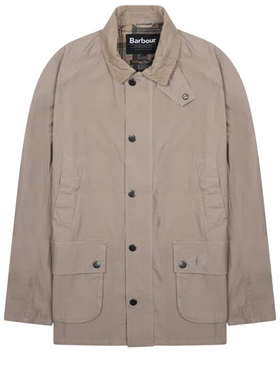 Barbour Coat Collar Detail And Front Pockets In Multi