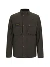 Barbour Olive Mock Collar Logo Jacket In