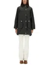 Barbour Waxed Cotton Casual Jacket With Corduroy Collar In Black