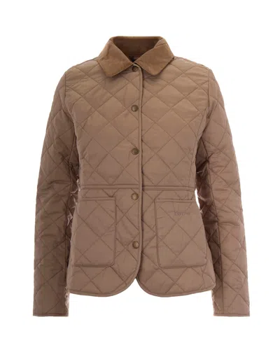 Barbour Giacca Trapuntata Deveron Light Trench In Brown