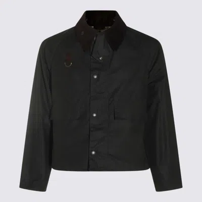 Barbour Casual Jacket With Corduroy Collar And Pockets In Black
