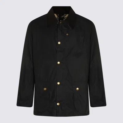 Barbour Black Cotton Casual Jacket In Green