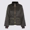 Barbour Diamond-quilted Zip-front Coat In Green