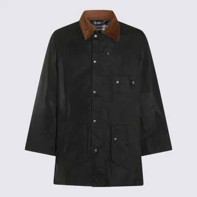 Barbour Stylish Outerwear Featuring Corduroy Collar And Flap Pockets In Black