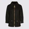 Barbour Black Cotton Allerston Wax Coat In Black