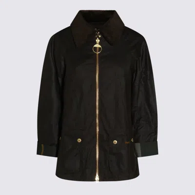 BARBOUR BARBOUR BLACK COTTON ALLERSTON WAX COAT