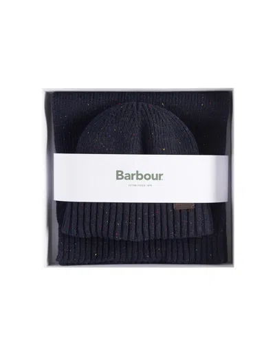 Barbour Gift Set Carlton Fleck Blu Navy In Black