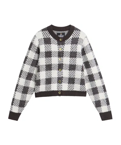 Barbour Gingham Check Knit Cardigan In Multi