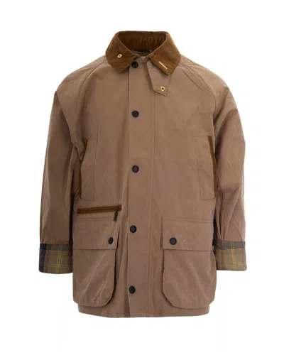 Barbour Classic Military Brown Coat For Men In Burgundy