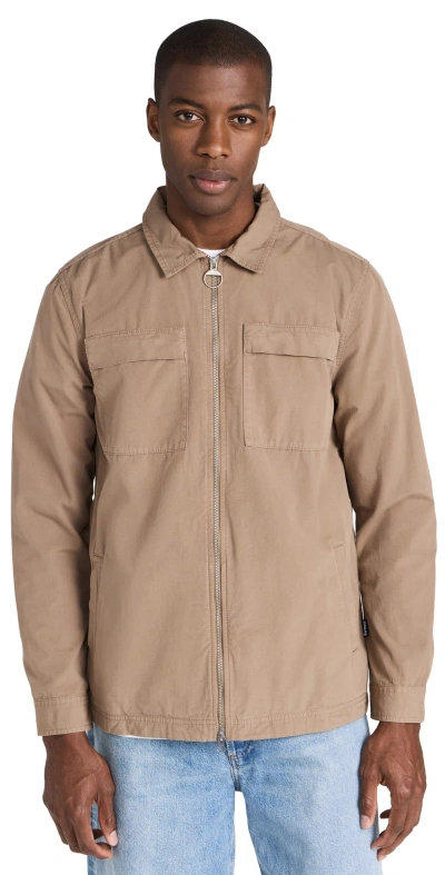 Barbour Glendale Zip-up Overshirt In Military Brown