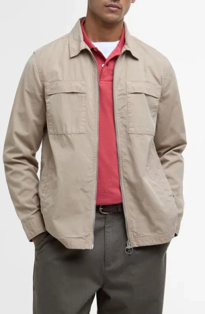 Barbour Glendale Zip Overshirt In Washed Stone