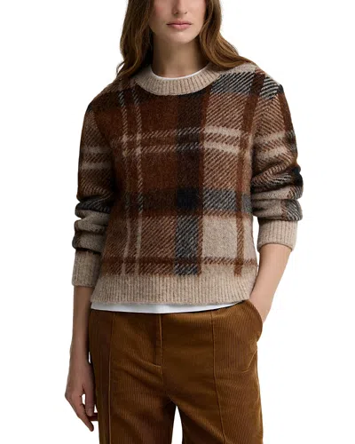 Barbour Glendyn Tartan Crewneck Sweater In Brown
