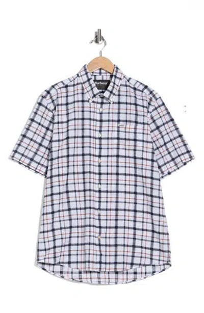 Barbour Glover Short Sleeve Linen & Cotton Blend Button-up Shirt In Pink