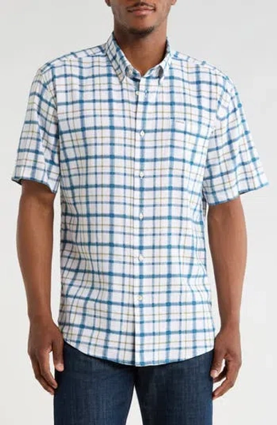 Barbour Glover Short Sleeve Linen & Cotton Blend Button-up Shirt In Multi