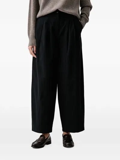 Barbour Glynis Pleated Wide-leg Jeans In Black