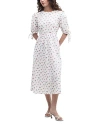 Barbour Goodleigh Floral Puff Sleeve Cotton Midi Dress In Multi