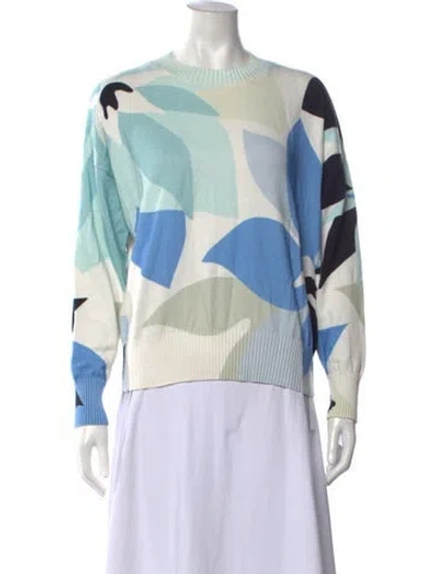 Pre-owned Barbour Graphic Print Crew Neck Sweater In Blue