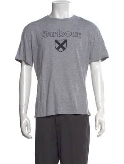 Pre-owned Barbour Graphic Print Crew Neck T-shirt In Gray