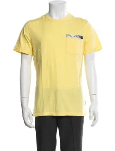 Pre-owned Barbour Graphic Print Crew Neck T-shirt W/ Tags In Yellow