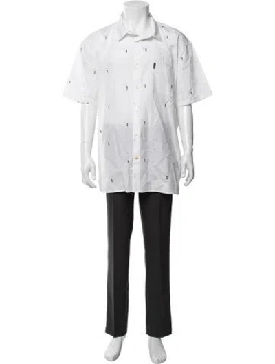 Pre-owned Barbour Graphic Print Short Sleeve Shirt In White