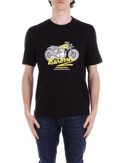 Barbour Graphic-printed Crewneck T-shirt In Black