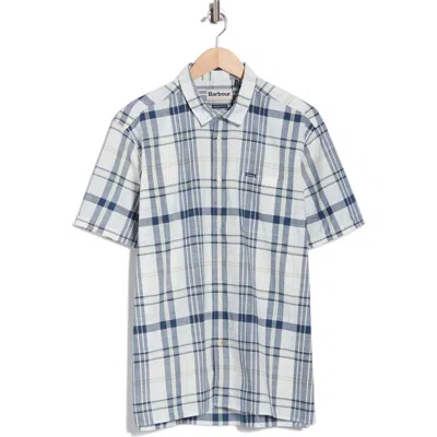 Barbour Grassbeach Plaid Short Sleeve Cotton Button-up Shirt In Blue