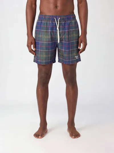 Barbour Tartan Polyester Boxer Swimsuit In Blue